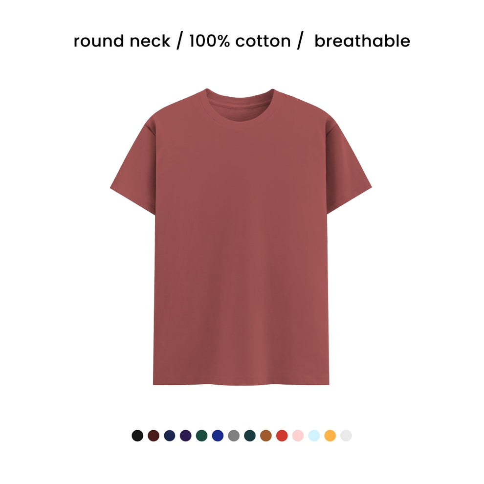 SUPER COMBED COTTON ROUND NECK TEE [180 GSM] [13 COLOURS]