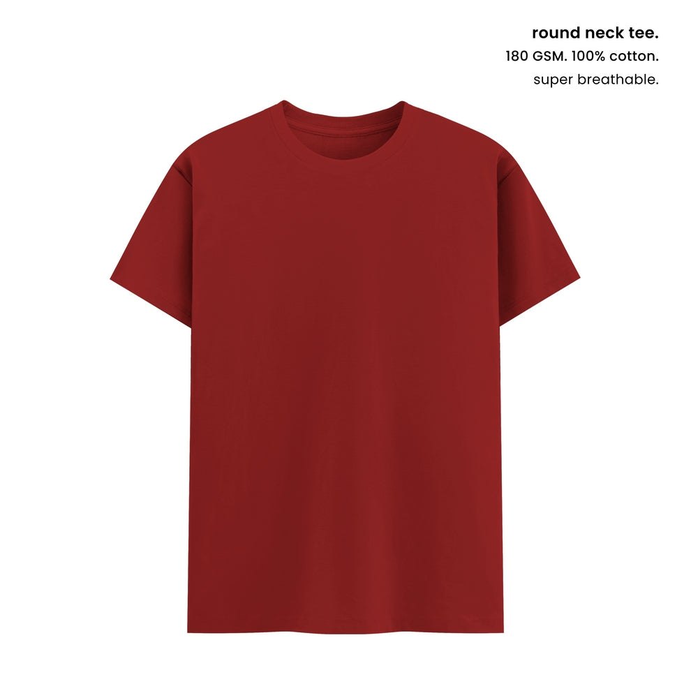SUPER COMBED COTTON ROUND NECK TEE [180 GSM] [13 COLOURS]