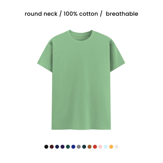 SUPER COMBED COTTON ROUND NECK TEE [180 GSM] [13 COLOURS]
