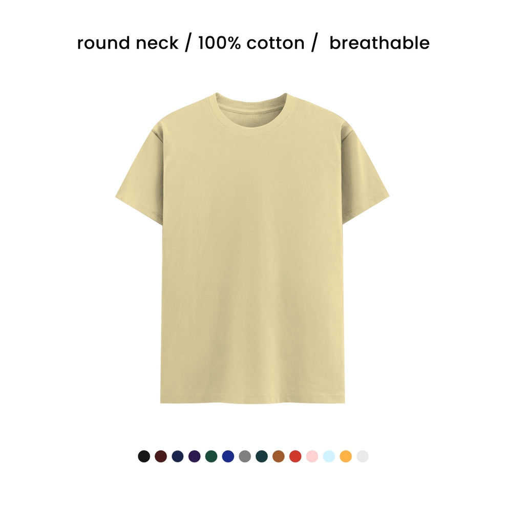 SUPER COMBED COTTON ROUND NECK TEE [180 GSM] [13 COLOURS]