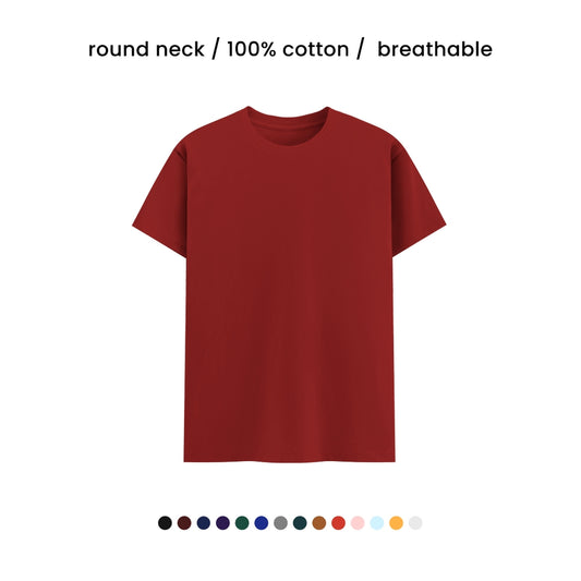 SUPER COMBED COTTON ROUND NECK TEE [180 GSM] [13 COLOURS]
